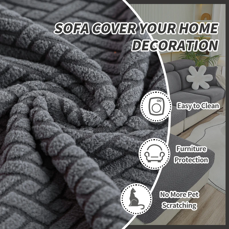 Oblique Grid Elastic Sofa Cover Jacquard Sofa Seat Cushion Covers Stretch Couch for Living Room Washable sofa cover
