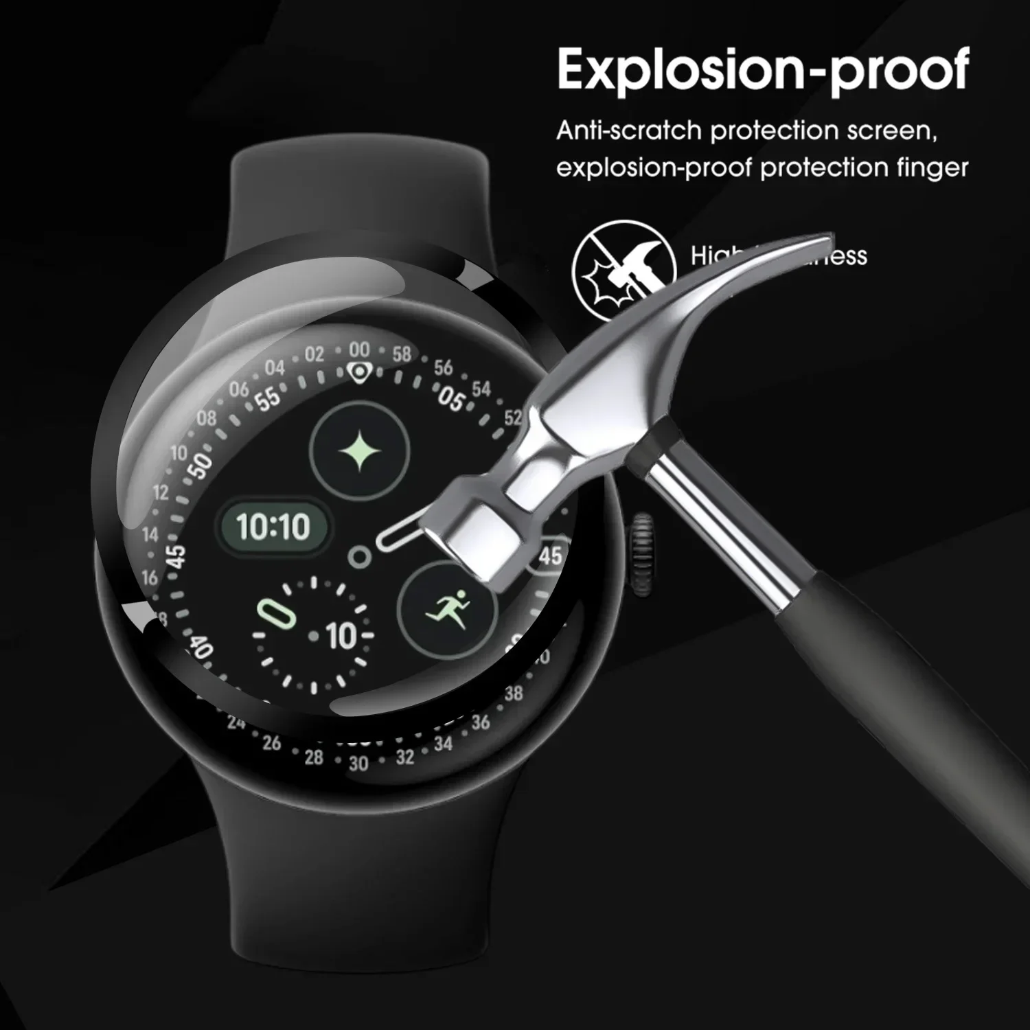 Screen Protector for Google Pixel Watch 4 3 2 1 41/45mm 3D Curved Screen Protector HD Full Coverage Protective Film Accessories