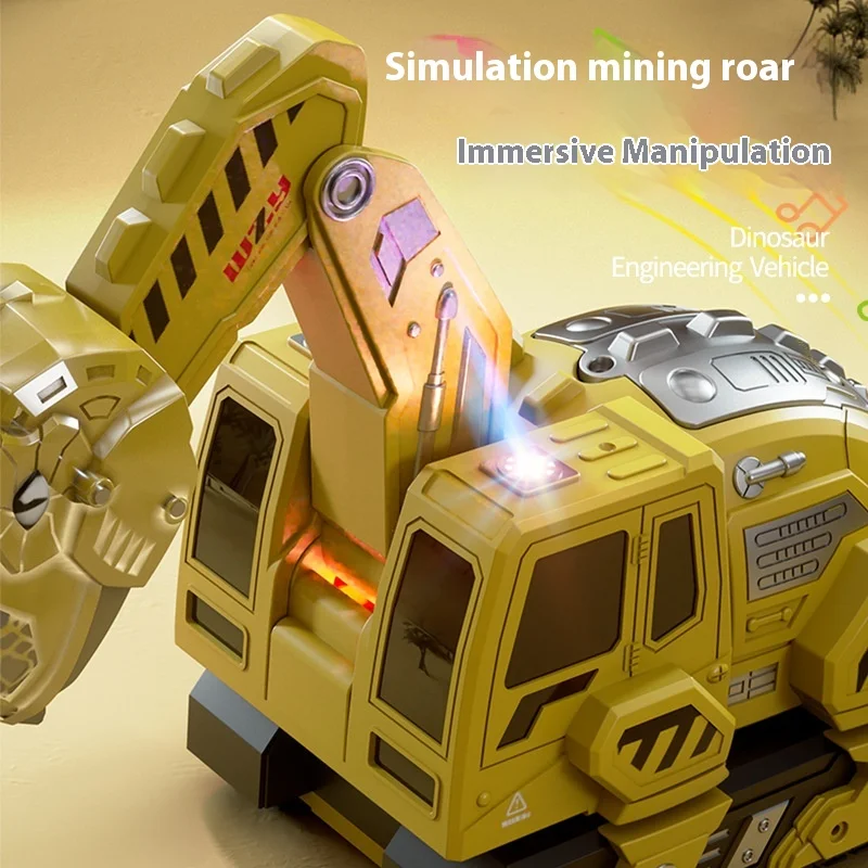New Children's Electric Remote Control Excavator Toy Car Boy Simulation Dinosaur Excavator Automotive Engineering Vehicle 4