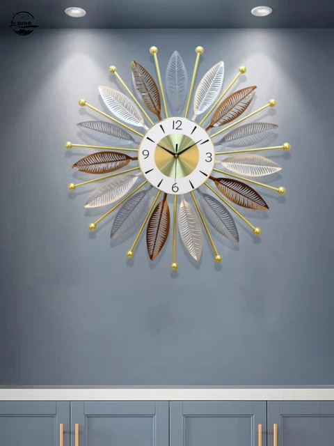 Metal Clock Round Light Luxury Nordic 3d Wall Clock 6