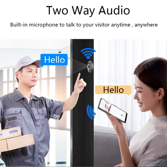 WiFi Video Door Peephole Camera Doorbell Viewer with LCD Monitor Night Vision Tuya APP Control for Apartment Home Security 6
