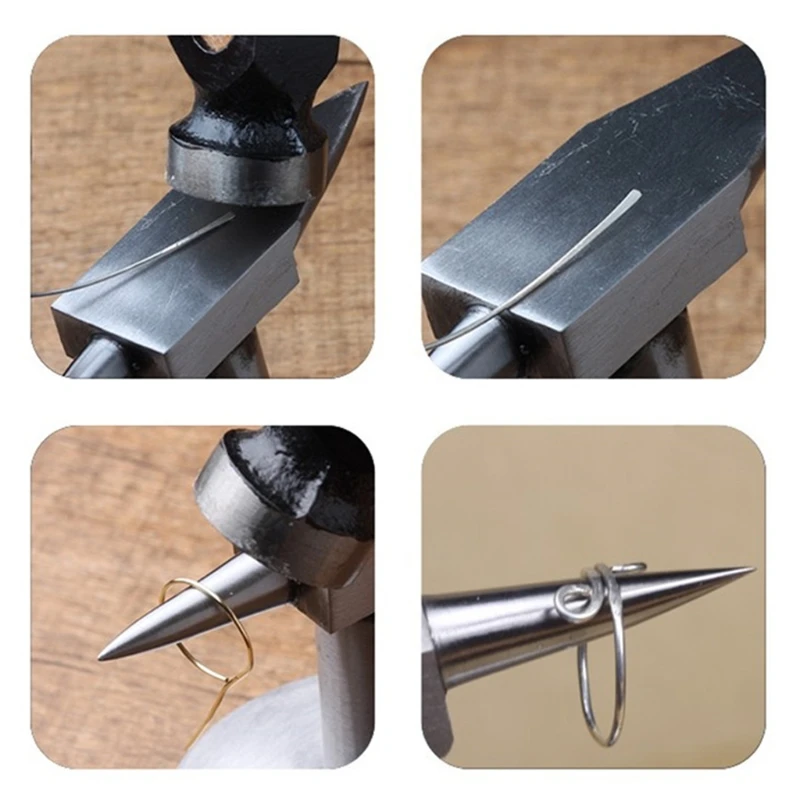 MXME Double Steel Horn Anvil with Wide Base Metalsmith Blacksmith Jewelry Processing Forming Shaping Equipment Tool