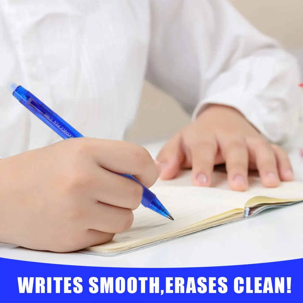 Large Capacity Ink Erasable Pen 0.5mm Push Automatic Gel Pen Washable Handle Magic Erasable Refills Rods Longer Writing School erasable pens