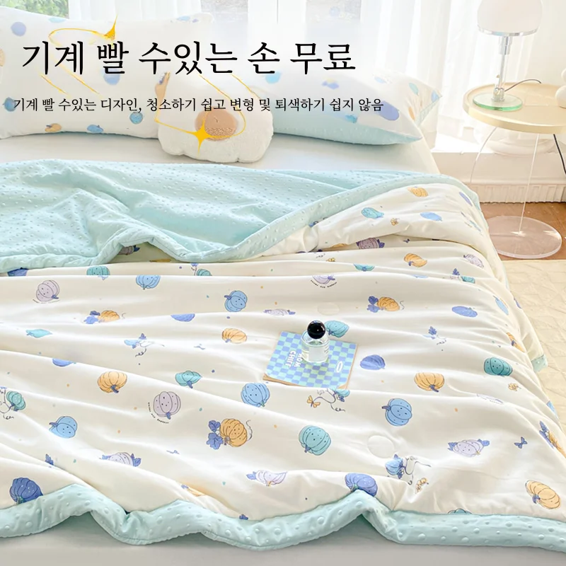Yali 니트 코튼 여름 어린이를위한 경량 에어컨 퀼트 더블 한 사람 기계 빨 기숙사 퀼트