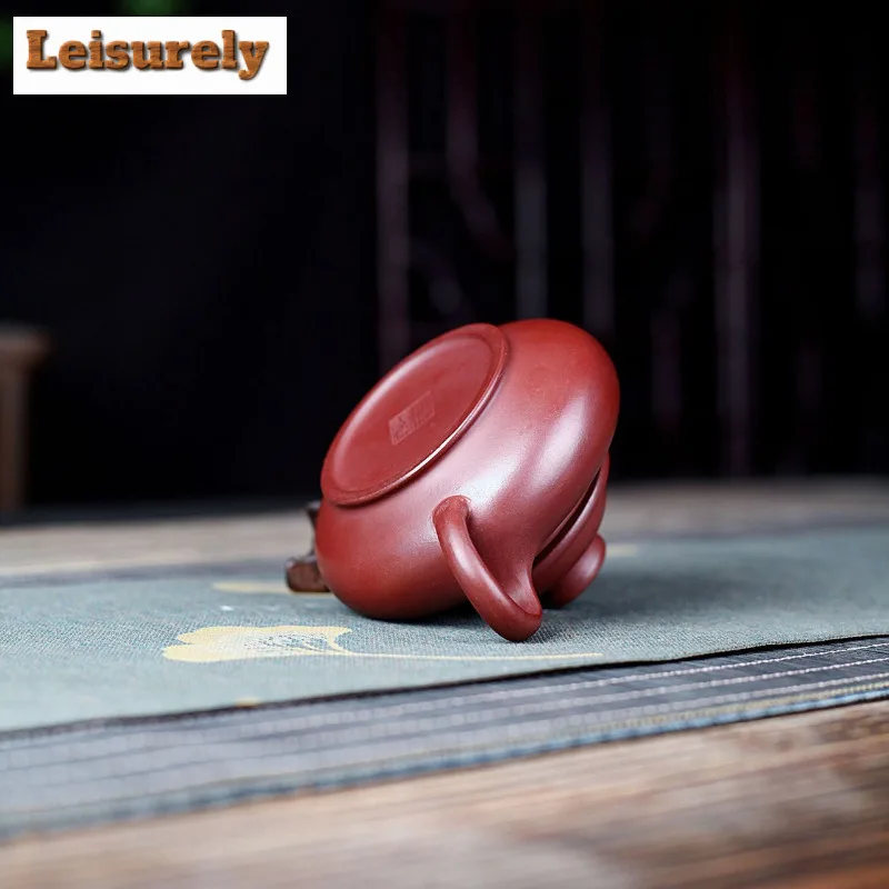 180ml Elegant Yixing Purple Clay Teapots Handmade Bless Pot Raw Ore Dragon's Blood Sand Kettle Zisha Tea Set Collection Supplies