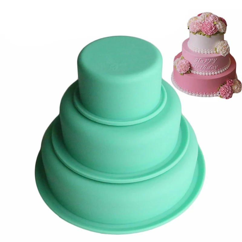 Silicone Baking Pans, Teal Cake Pan (4 Pack)