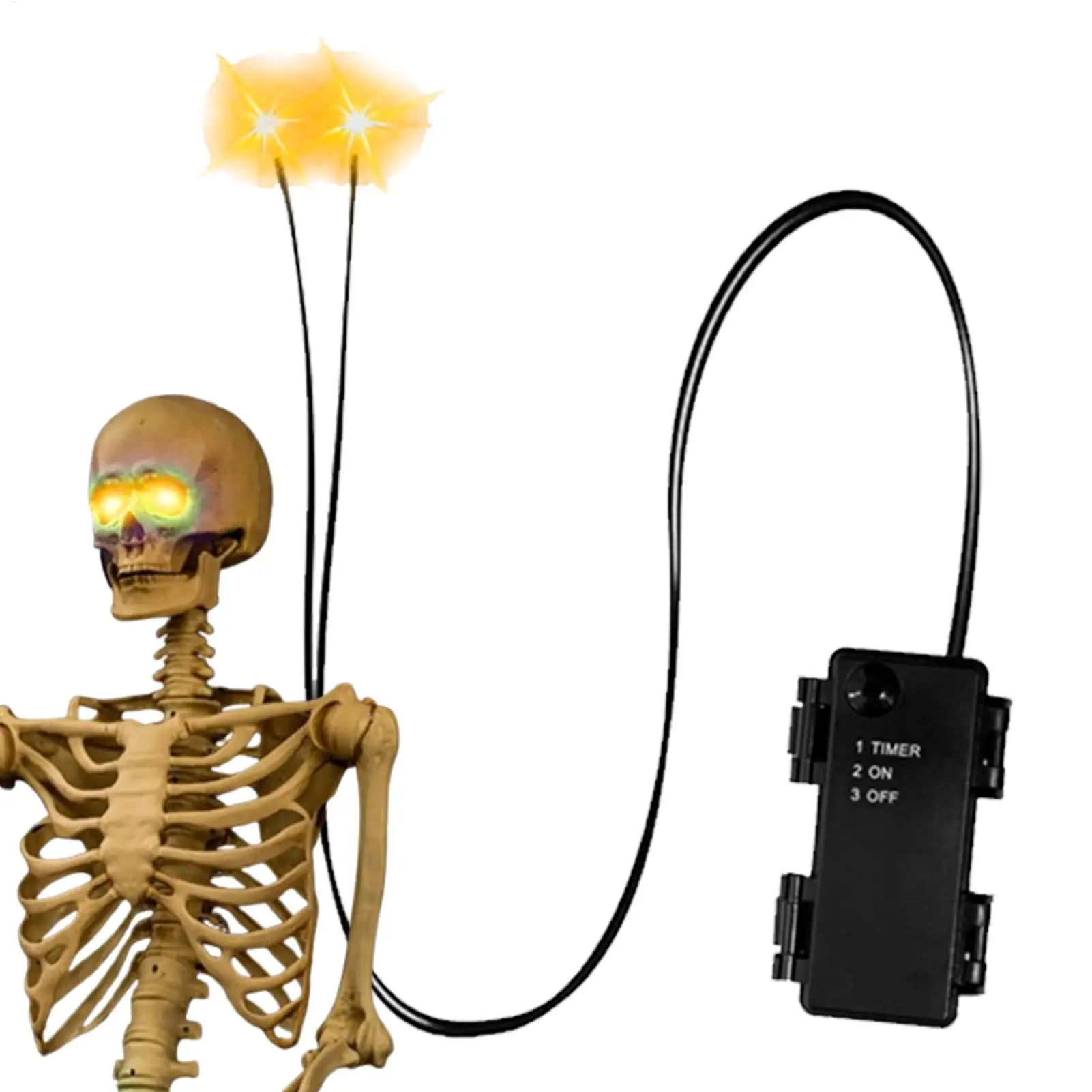 Light Up Eyes Halloween Glowing Eye Lights For Pumpkins With Timer LED Props Spooky Decorations For Outdoor Skeleton Halloween
