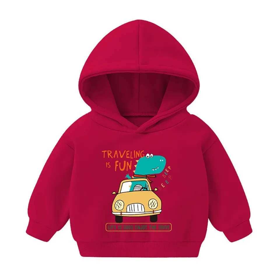 Baby Hoodie Children's Cute Cartoon Long-sleeved Plus Velvet Jacket Kids Winter Sweater Baby Girl Boy Sweatshirt 12M-6T