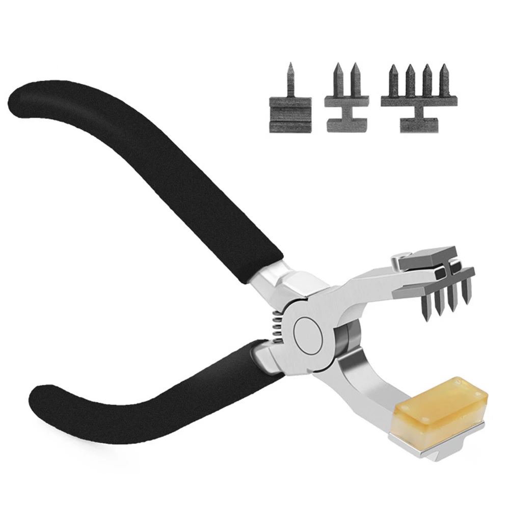 

Handmade black handle diamond chopper pliers for leather punching strong penetration comfortable and convenient