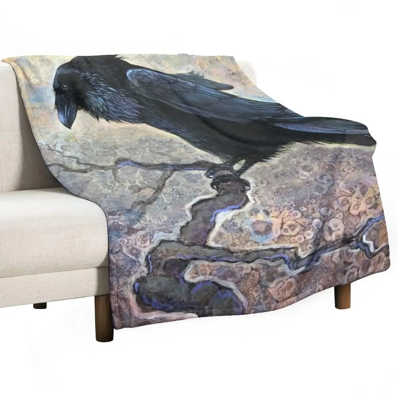 

Keeper of Dreams - a Raven Painting Throw Blanket Baby Large for sofa Blankets