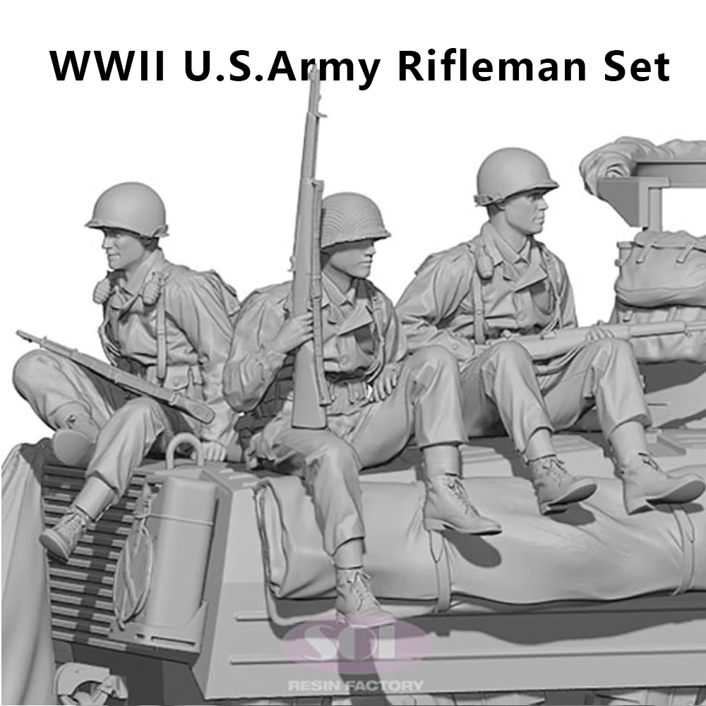 Kit Figure In Resina 1/35 Soldati E Civili Americani WWII - GK Modellismo Da Assemblare E Dipingere