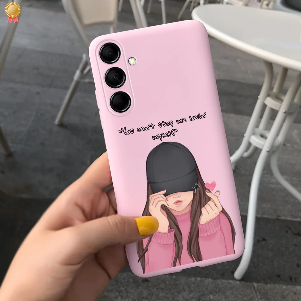 For Samsung F54 5G Cases Cute Cartoon Shockproof Black Pink Silicone For Samsung Galaxy F54 F54 5G Phone Case Bumper Funda