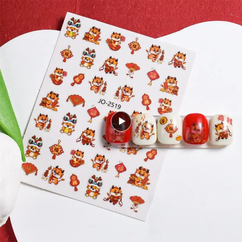 Устойчивые новогодние наклейки для дизайна ногтей, высокое качество, креативность, год детской модели, не деформируется, юаней