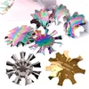 1Pc French Smile Cut V Line Almond Shape Tips Staniless Steel Edge Trimmer Manicure Stencil Tool French Tip Cutters Plate Model 2
