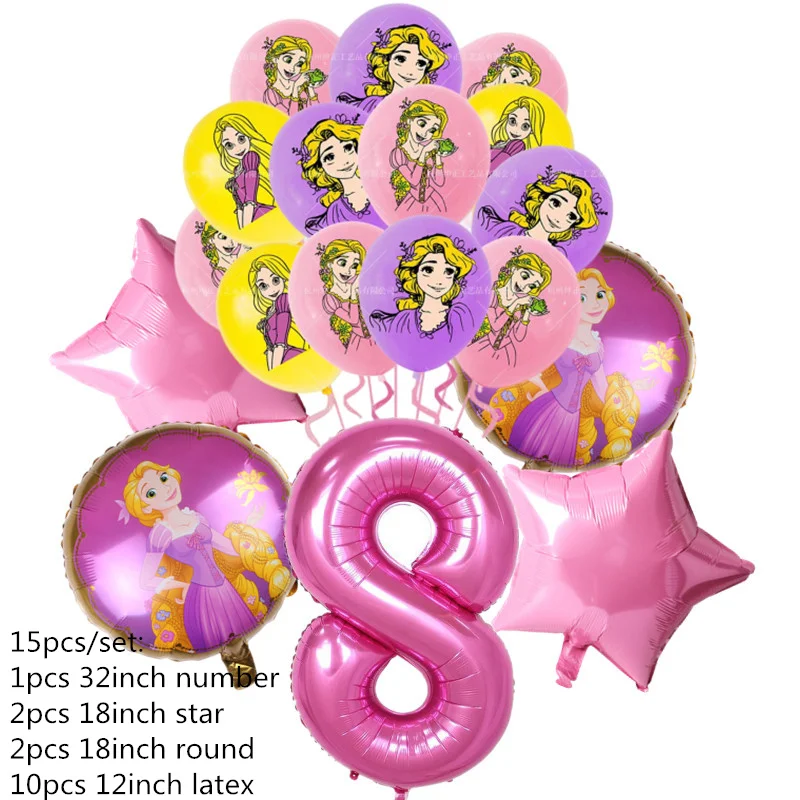 Décoration D'Anniversaire Raiponce,Ballons De Fête Raiponce-,32 Piece
