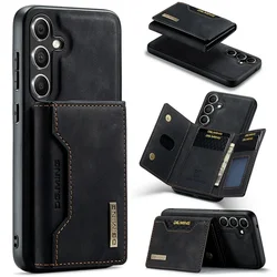 Premium Magnetic Leather Wallet Phone Case with Card Slots - Samsung S22Ultra (Black)