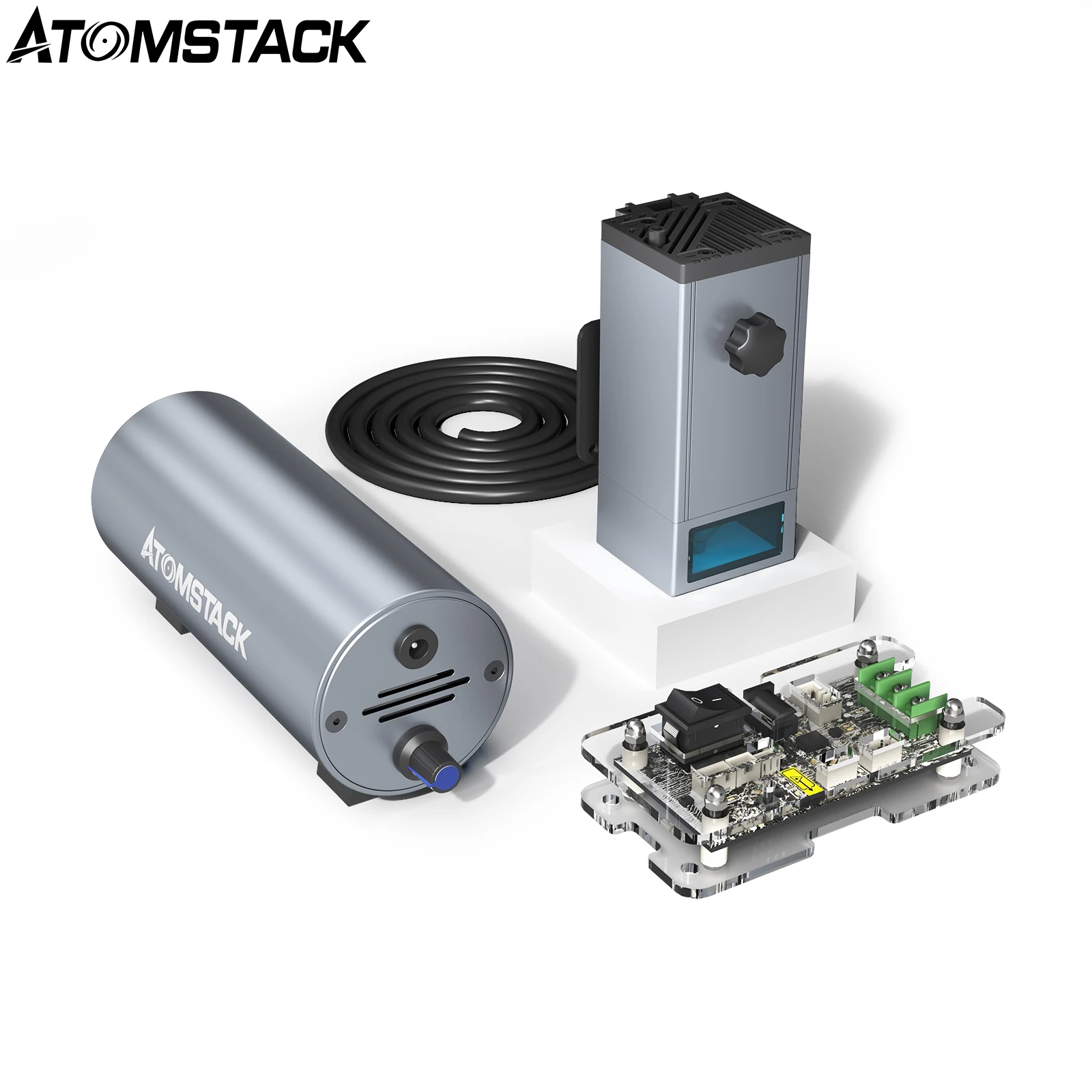 Atomstack M100 Laser Module With Air Assisted 130W Laser Engraver Head Suit For A20 S20 X20 PRO Engraving Cutting Metal Acrylic