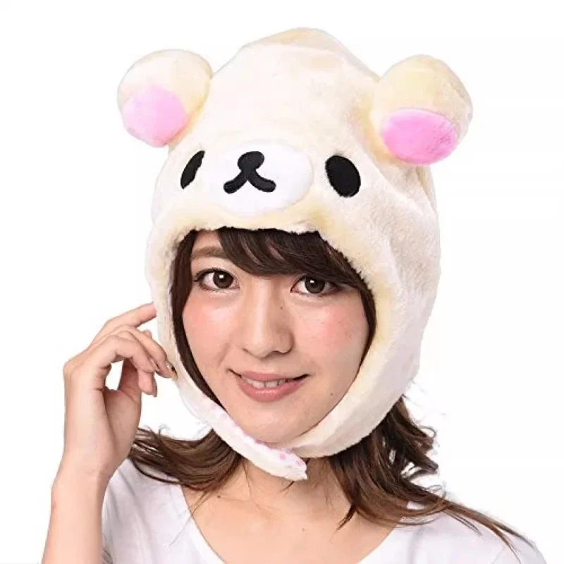 Rilakkuma Korilakkuma Bear Plush Ushanka Winter Hat For Women Girls Boys Kids Cartoon Anime
