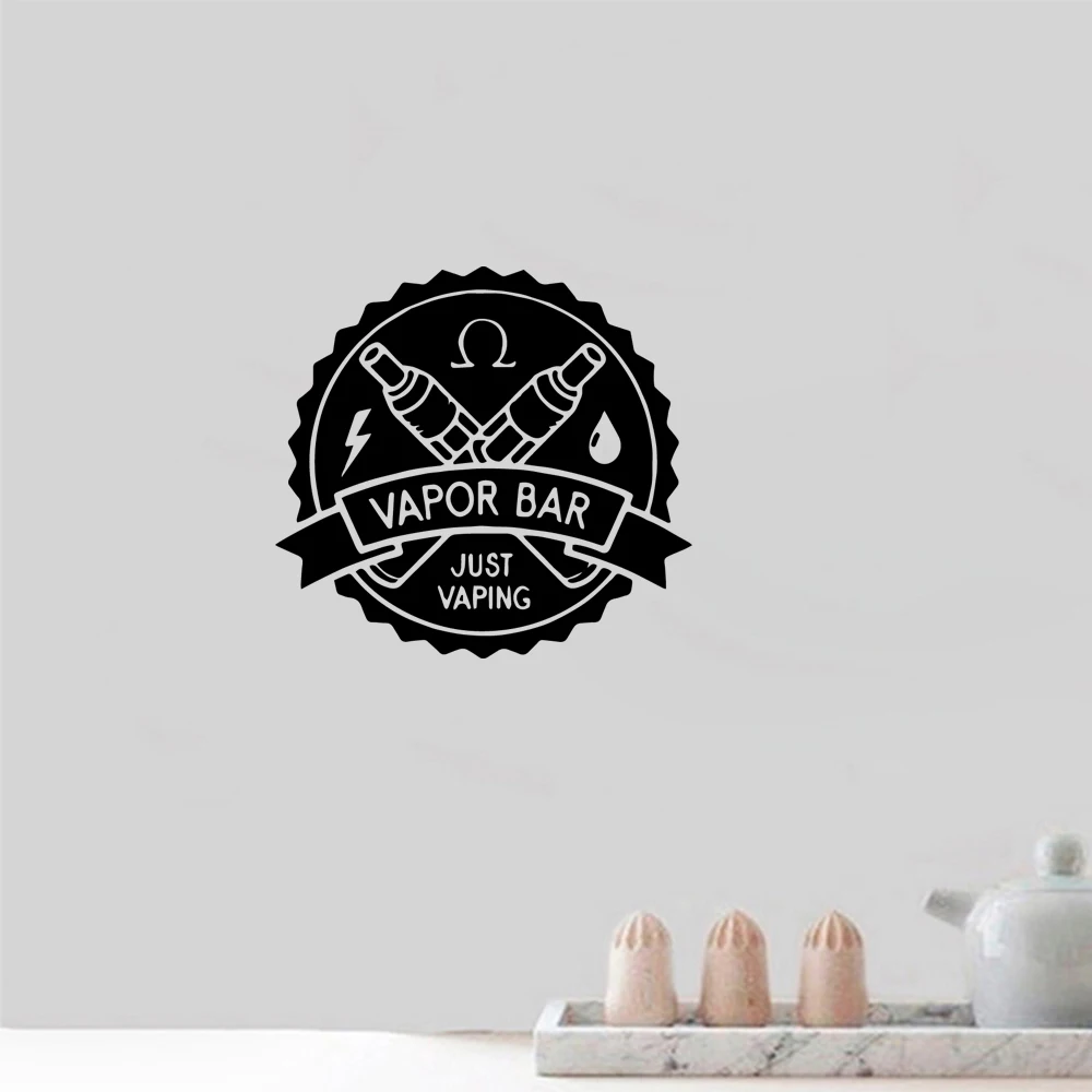 

1 pc vapor bar Smoking notices wallstciker Wall Decals Pvc Mural Art Diy Poster For Kids Rooms Decoration Mural vinyl