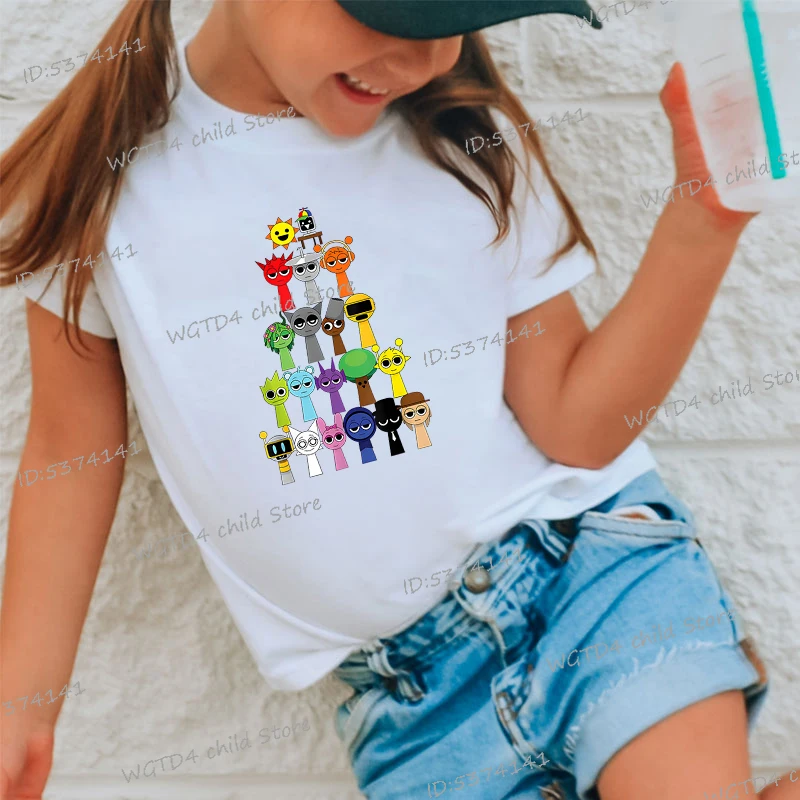 3D Print Cute Sprunki T Shirt For Kids Incredibox Game Character Pattern T-Shirt Fashion Sprunki Short Sleeve Boy Girl Tops Tees 5