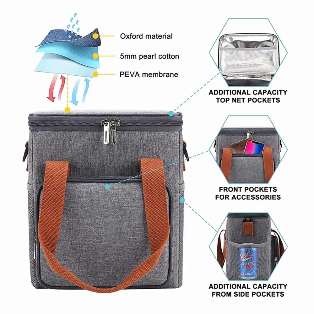 Outdoor Picnic Bag thickened lunch box bento bag Heat Preservation Lunch Box insulation Cooler Bag for Camping Travel