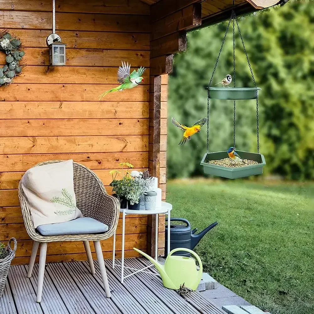Bird Bath Hanging Bird-Feeder Garden Bird Drinking Plate Baths for Outdoors(2pcs) Hummingbird Feeder