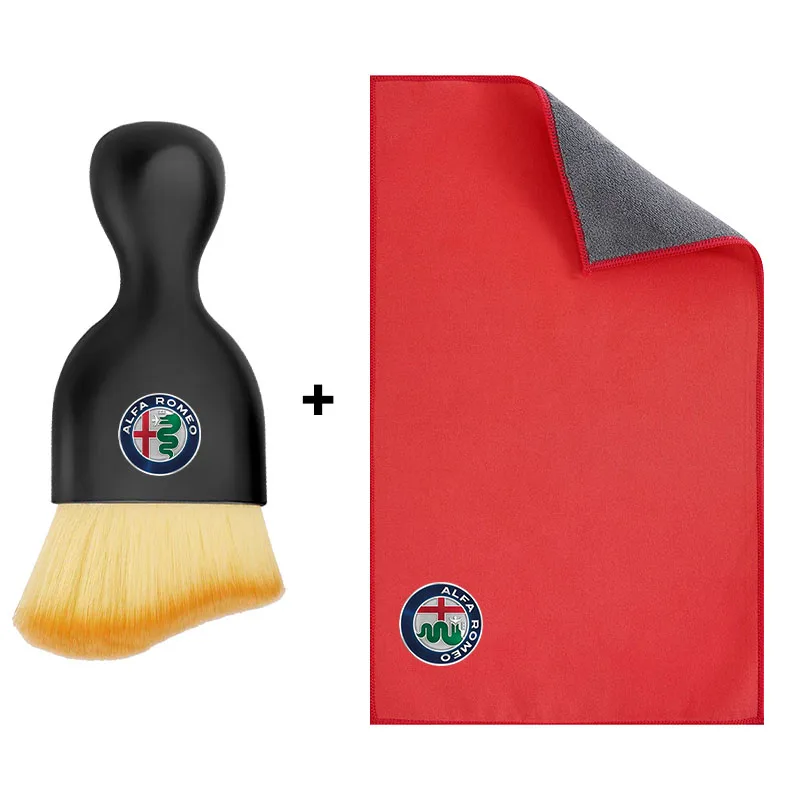 Car Interior Cleaning Kit: Soft Brush & Microfiber Towel