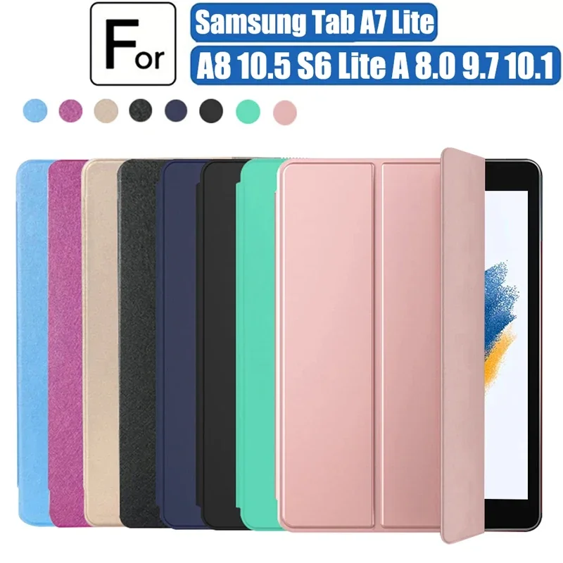 

Case for Samsung Galaxy Tab A8 10.5 X200 S6 Lite P610 P613 A7 T500 A7 lite T220 Smart Leather PU Tablet Cover For Tab A 9.7 10.1