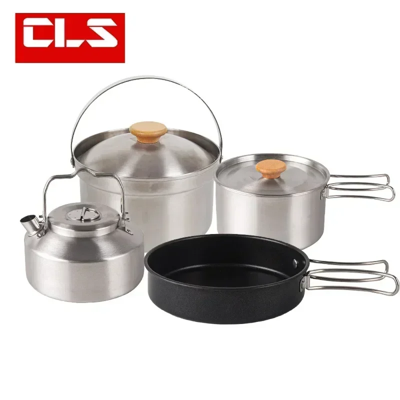 4pcsOutdoor Stainless Steel Pot Set 1