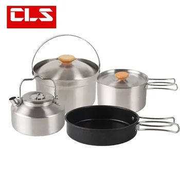 4pcsOutdoor Stainless Steel Pot Set 1