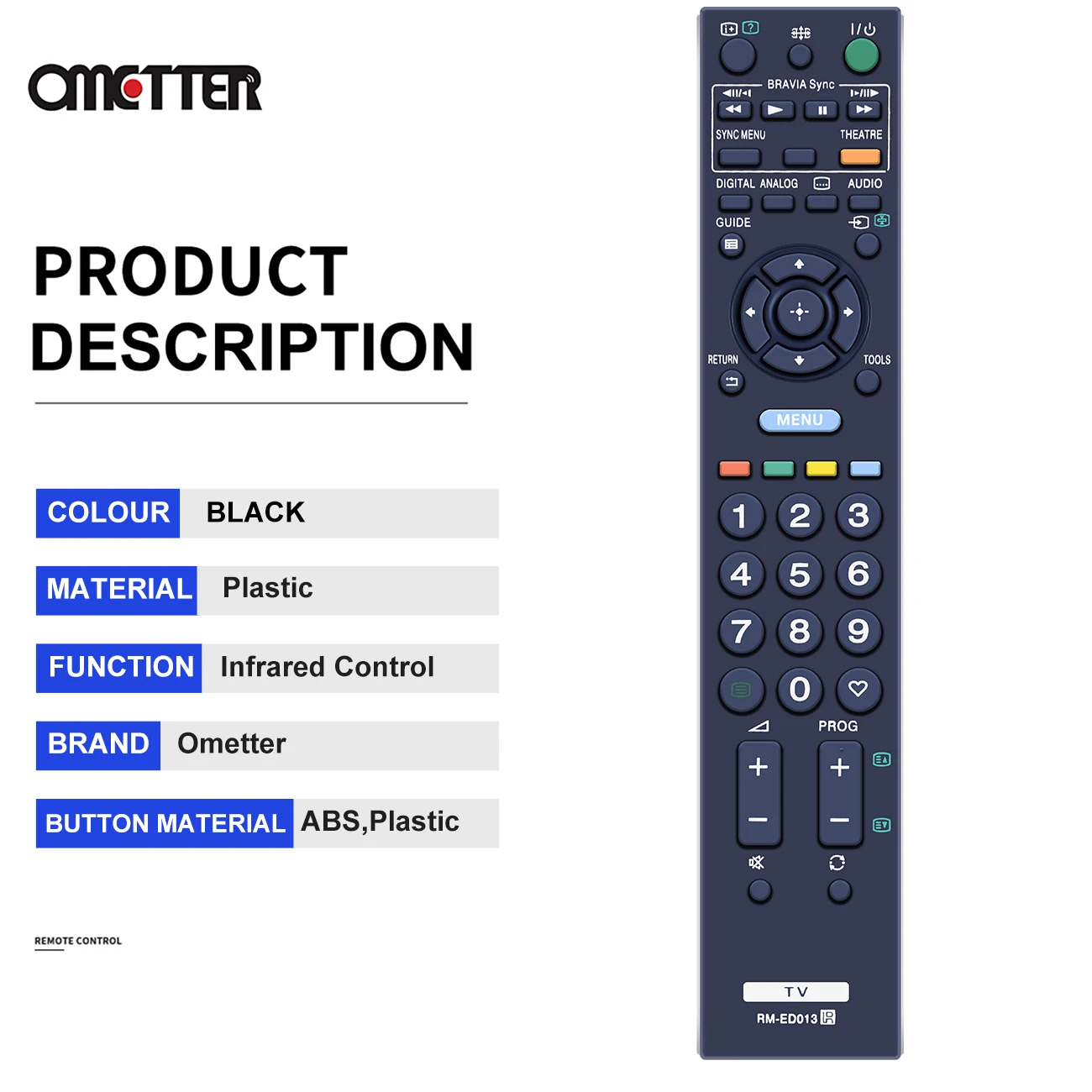 Telecomando Di Ricambio Per TV Sony KDL-19L4000 - Sostituzione Diretta, Plug And Play