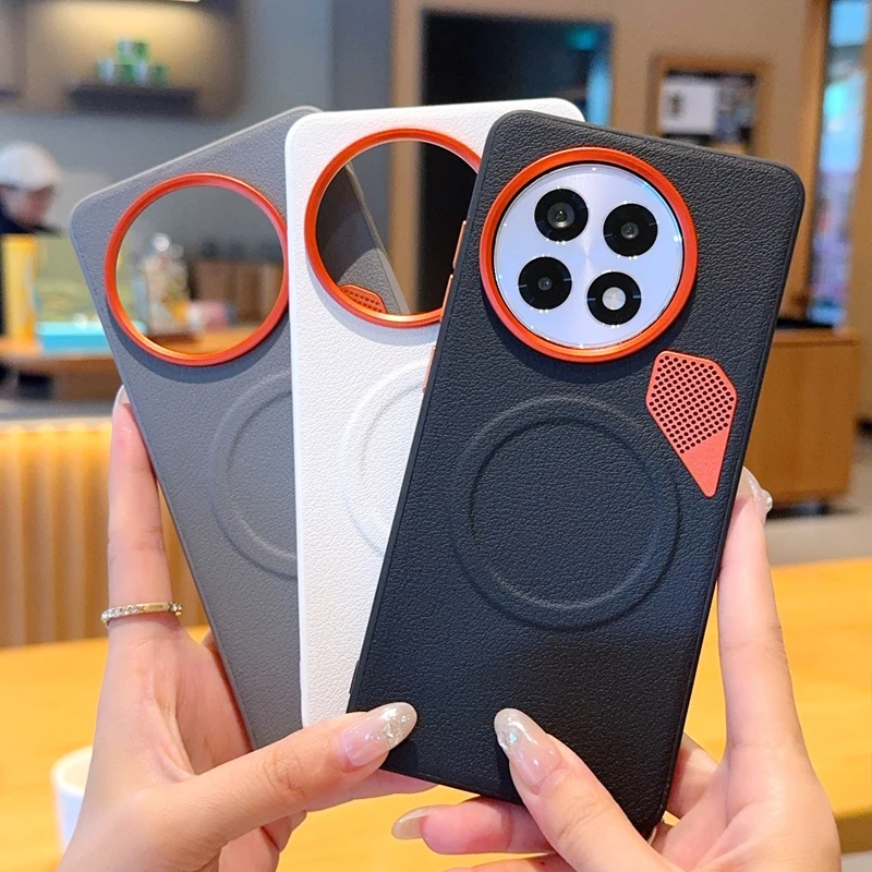 Enhanced Metal Lens Protective Ring Heat-Dissipating Magnetic Shockproof Phone Case