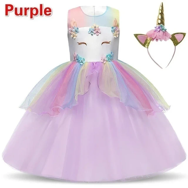 Robe Licorne  Unicorn dress girls, Girl unicorn costume, Wedding dresses  for kids