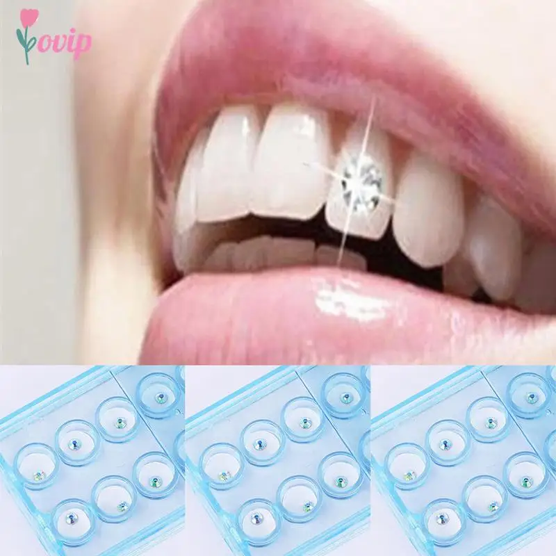 

10pcs Tooth Decoration Diamond Bur Dental Material Teeth Whitening Studs Denture Acrylic Teeth Crystal Ornament Oral Hygiene
