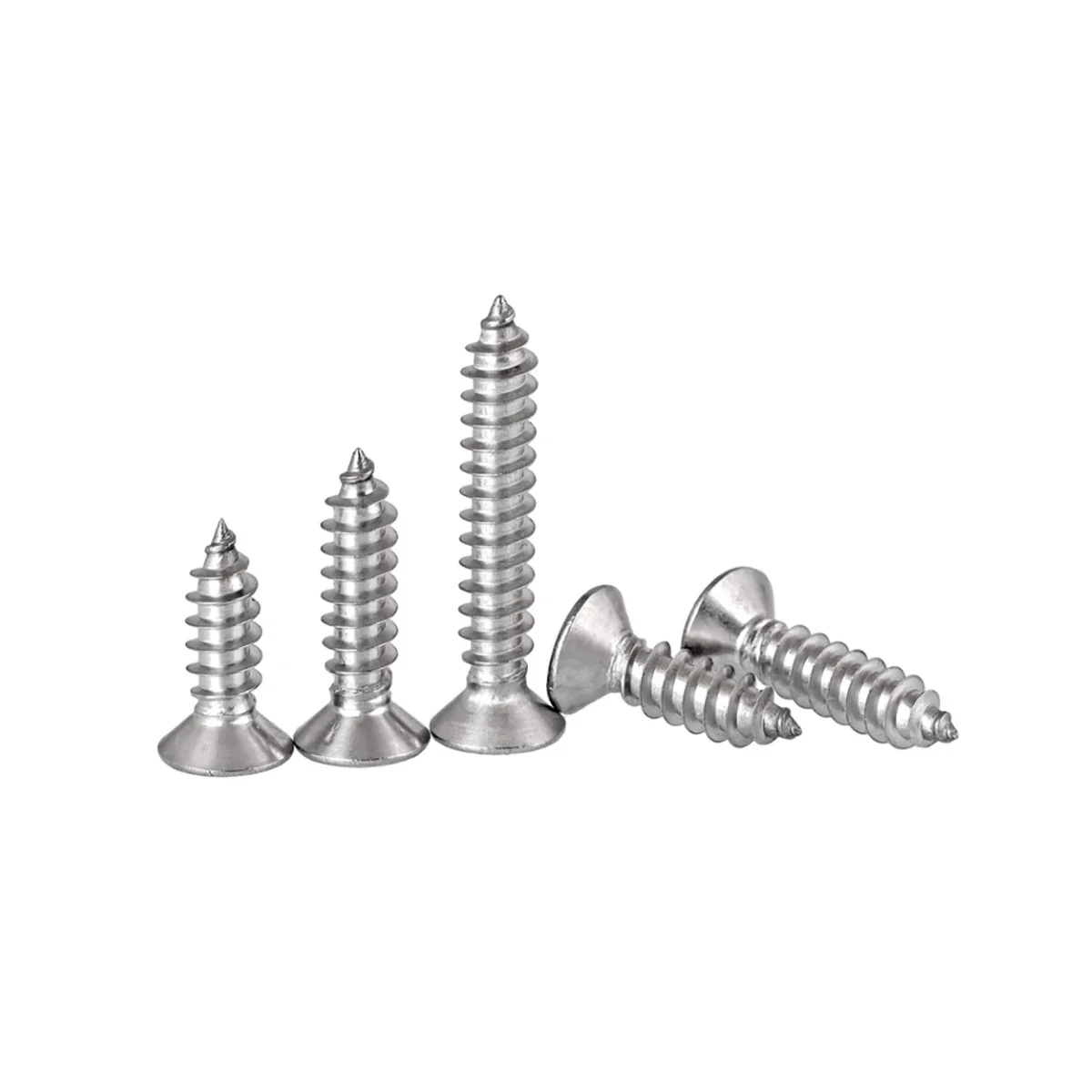 304 Stainless Steel Countersunk Cross Groove Extended Pointed Self Tapping Screw Switch Socket Panel Installation Screw M4M5