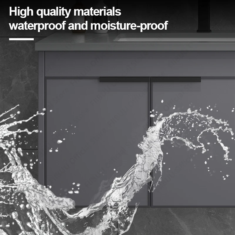 Multifunctional Modern Bathroom Vanity Fashion Mirror Cabinet Aluminum Simple Style Artistic Ceramic Sink Furniture