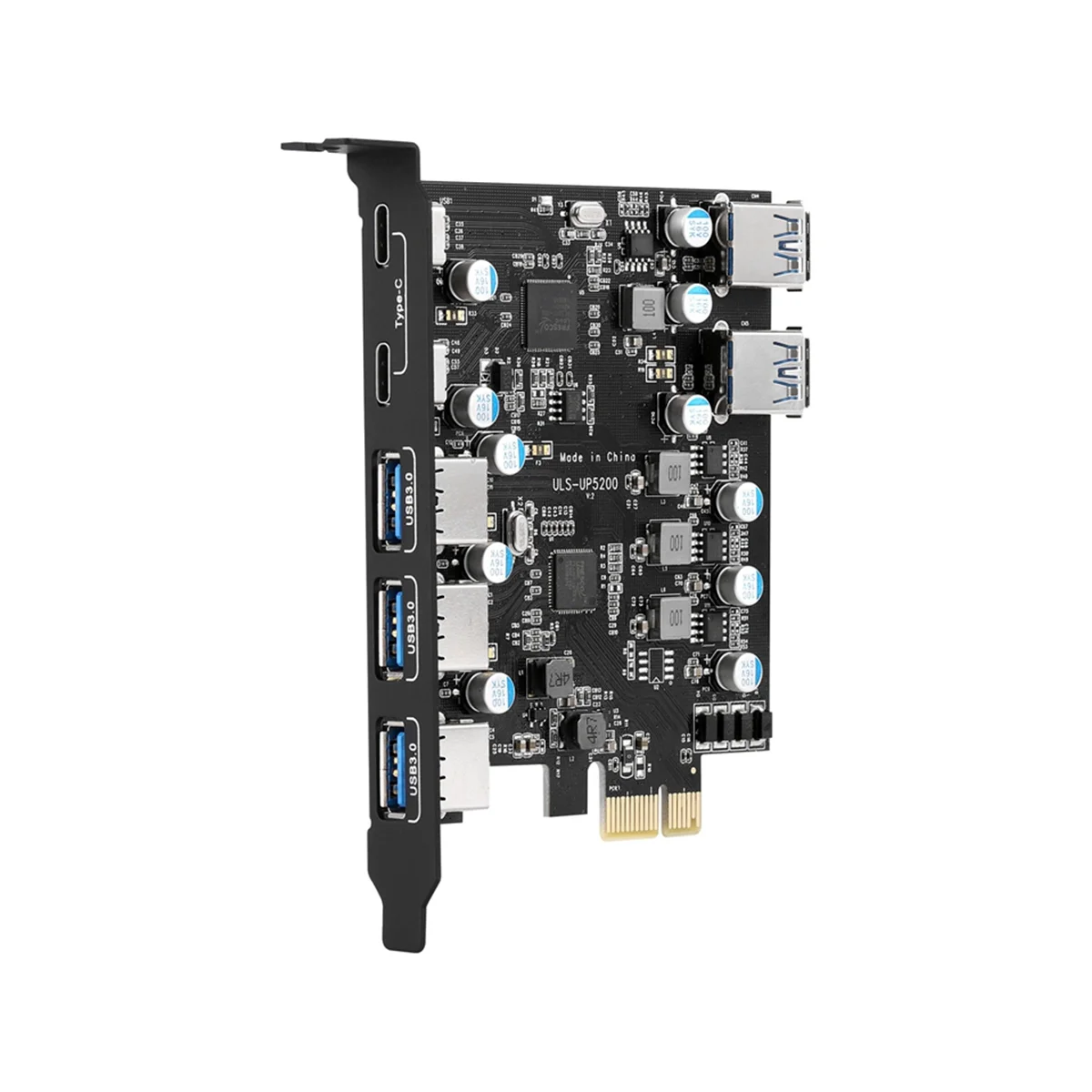 7-Port PCI-E to Type C (2), with 2 Rear USB 3.0 Ports PCI Express Card Desktop PC PCI-E to USB 3.0 Expansion Card