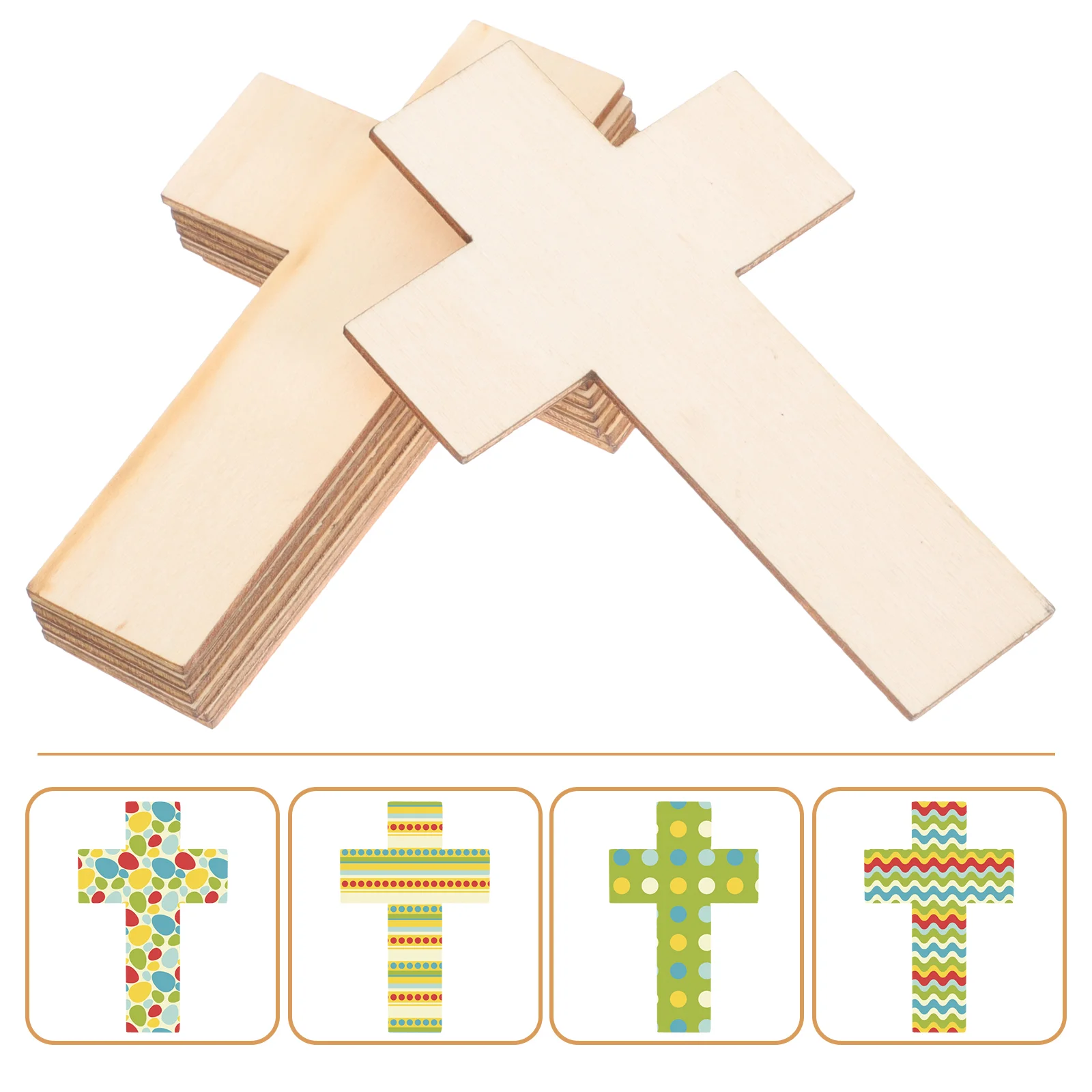 

Wooden Cross Shapes Ornaments For Crafts School Church Craft DIY Painted Tools Wooden Crafts Unfinished Cross 11X7X0.3CM