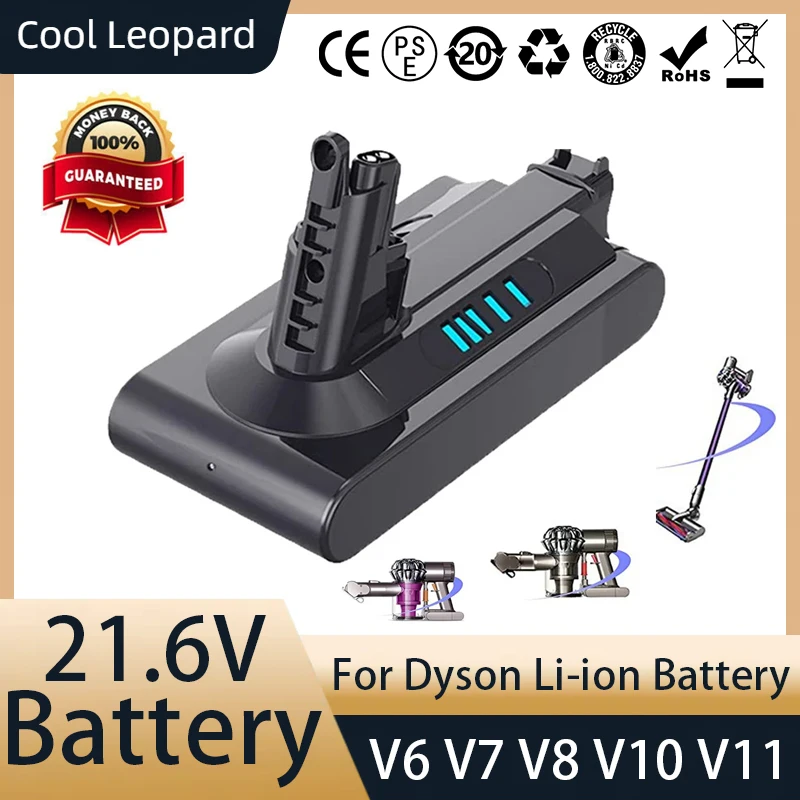 

21.6V 6.0Ah Battery for Dyson V6 V7 V8 V10 V11 DC31A DC31B Series SV09 SV15 DC62 Vacuum Cleaner Battery Rechargeable Batteries