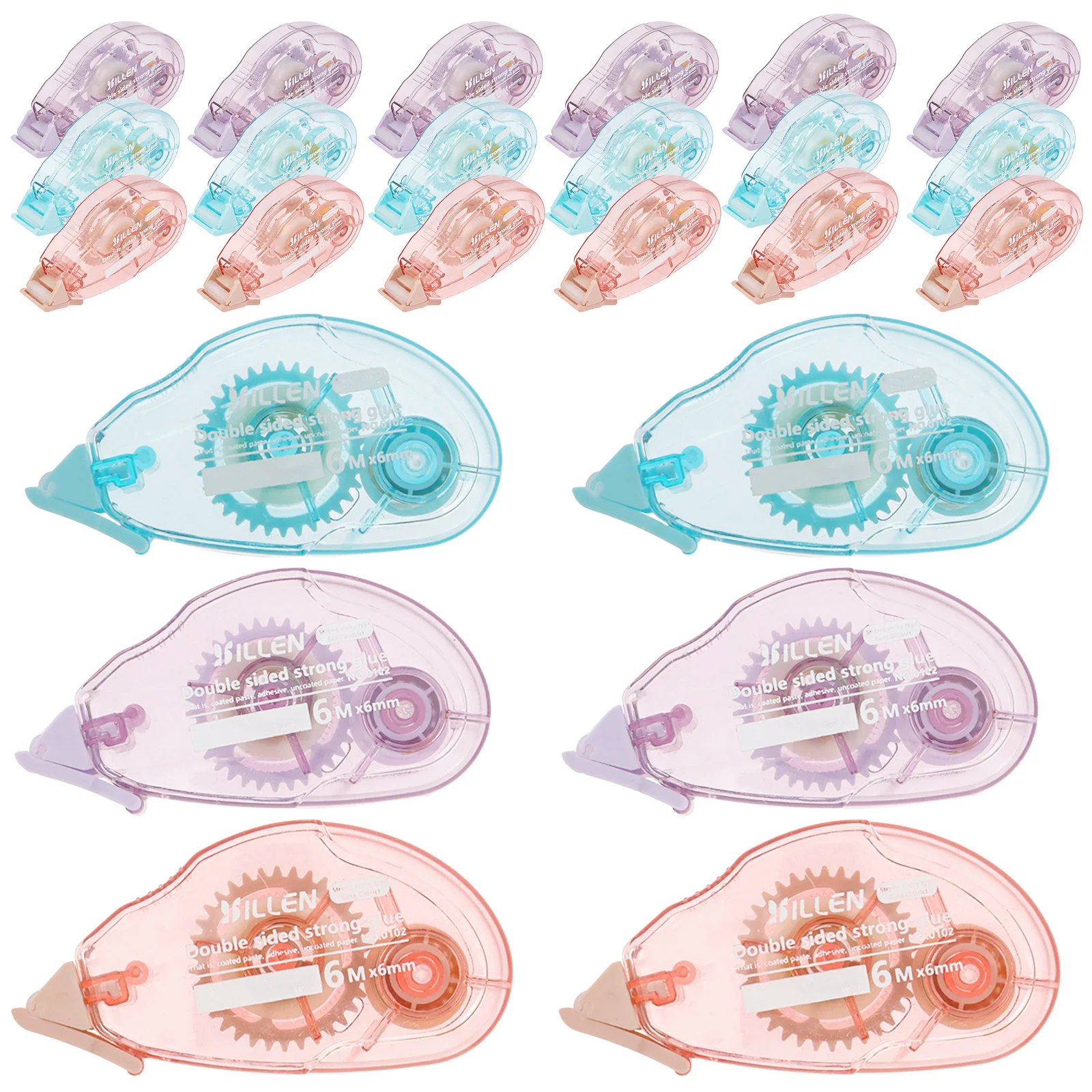 Glue Tape Roller Set - Double-Sided Adhesive Dispensers for Scrapbooking and Crafting