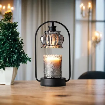 Aromatherapy Wax Melting Lamp Large Black Morden Atmosphere Dimmable Candle Warmer Lamp Glass Candle Light Warmer