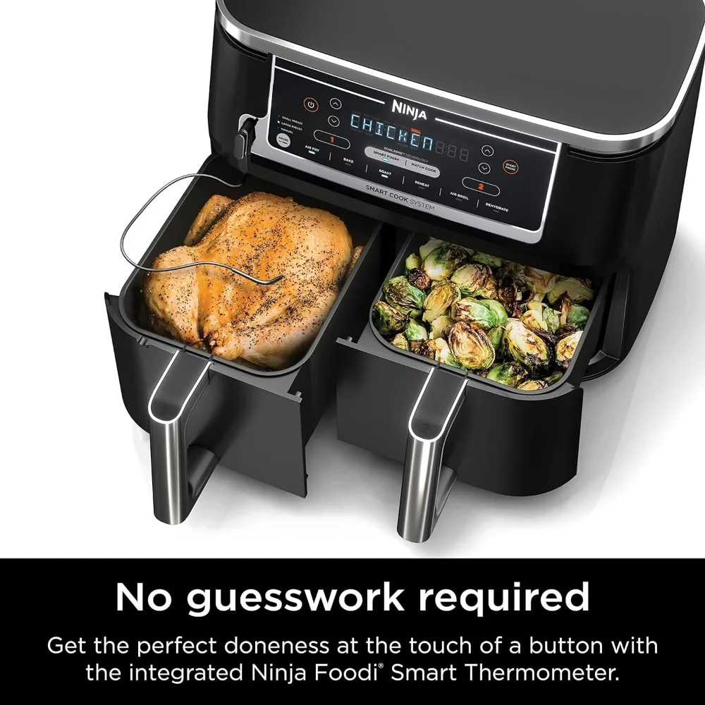 DZ550 Foodi 10 Quart 6-in-1 DualZone Smart XL Air Fryer with 2 Independent Baskets, Thermometer for Perfect Doneness 5