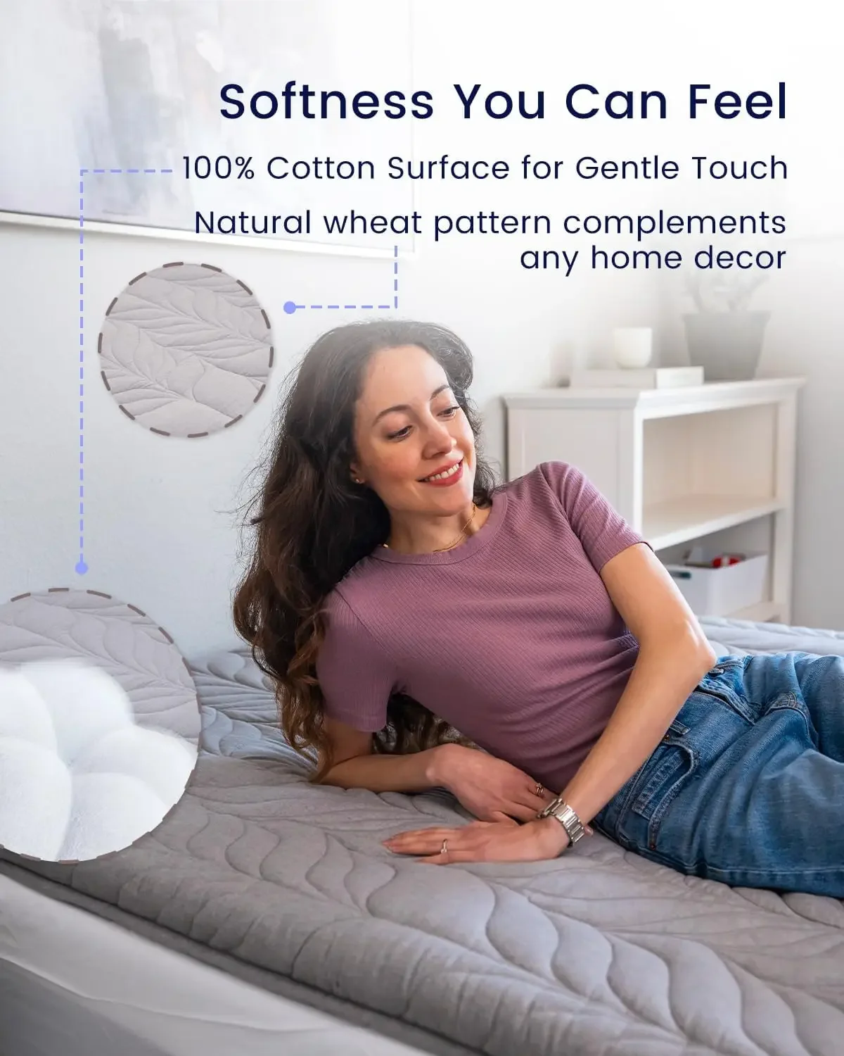 Japanese Floor Mattress Futon Mattress Twin Size, Thicken Roll Up Tatami Mat w/ 100% Cotton Washable Cover, Portable 4