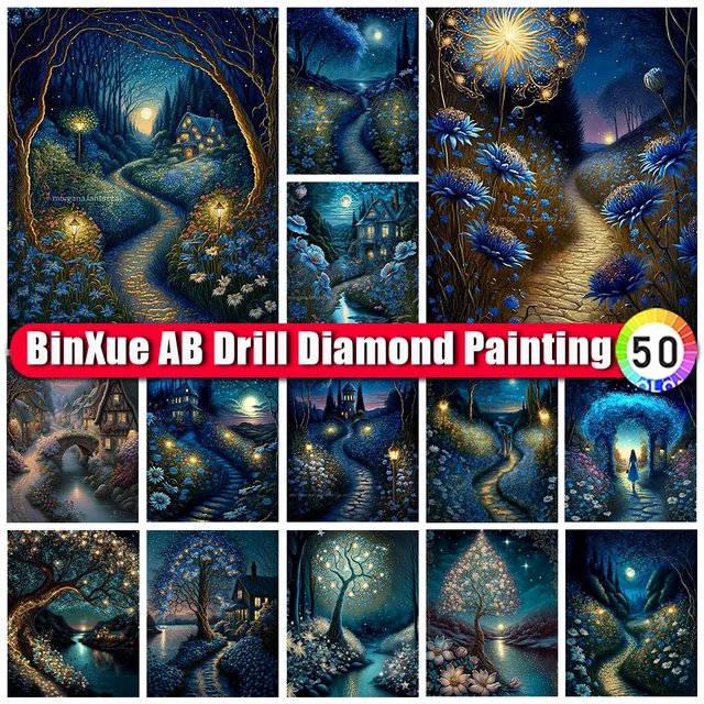 BinXue 2023 New Scenery Flowers Colorful Trees AB Diamond Painting Kits  Road Castle Handmade DIY Embroidery Moon Home Decor Gift - AliExpress