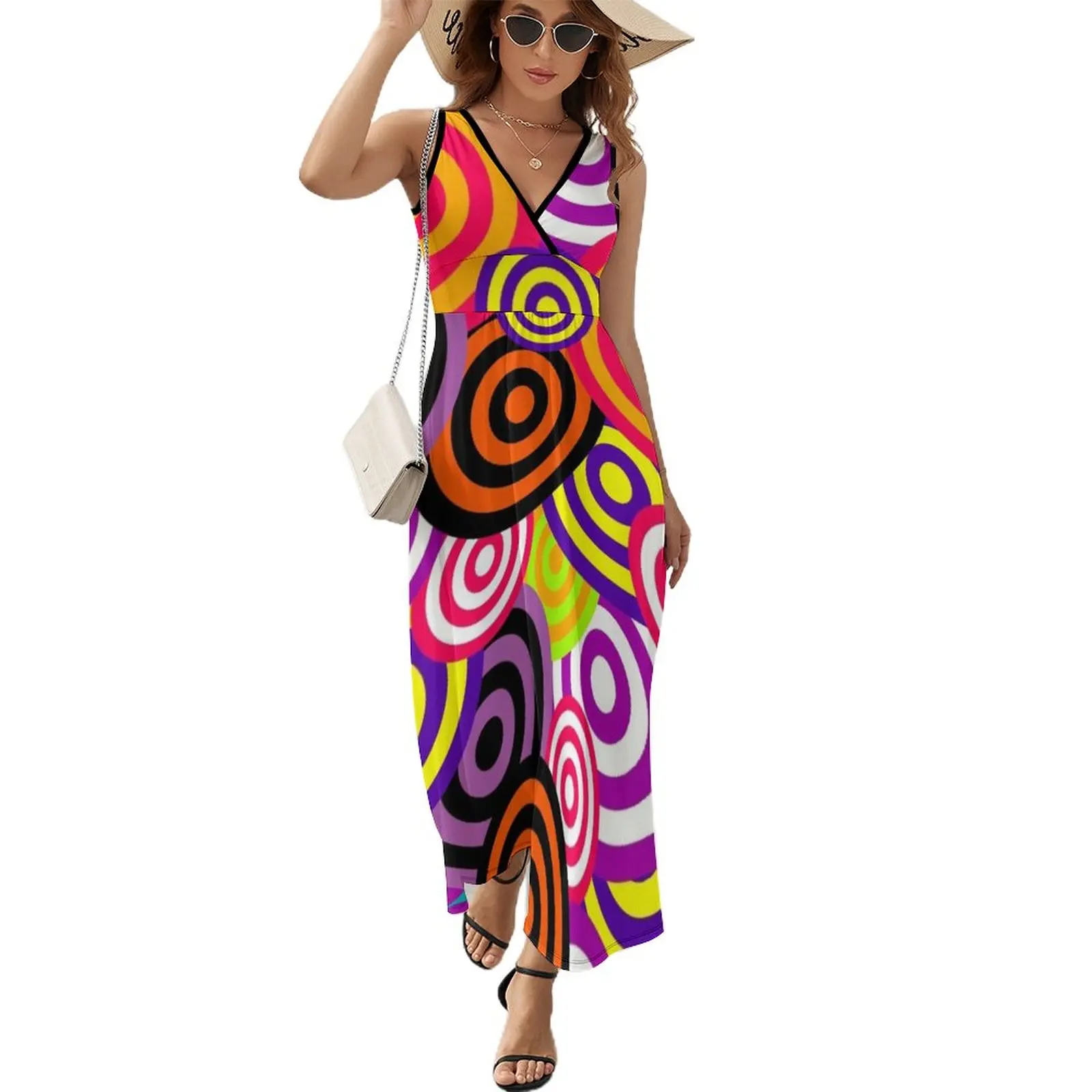 

Vintage 70s Sleeveless Dress ladies dresses for special occasions sexy dress for women Women's long dress
