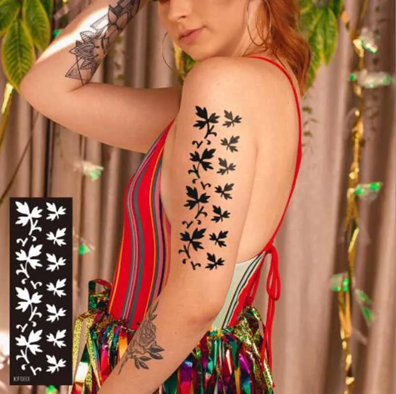 Tattoo Sticker Temporary Tattoo Stencils Professional Body Art Reusable Flower Butterfly Painting Henna Stencil Decals