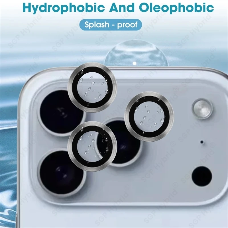 Sleek Metal Ring Camera Protector with Tempered Glass Lens Cap - Premium Case