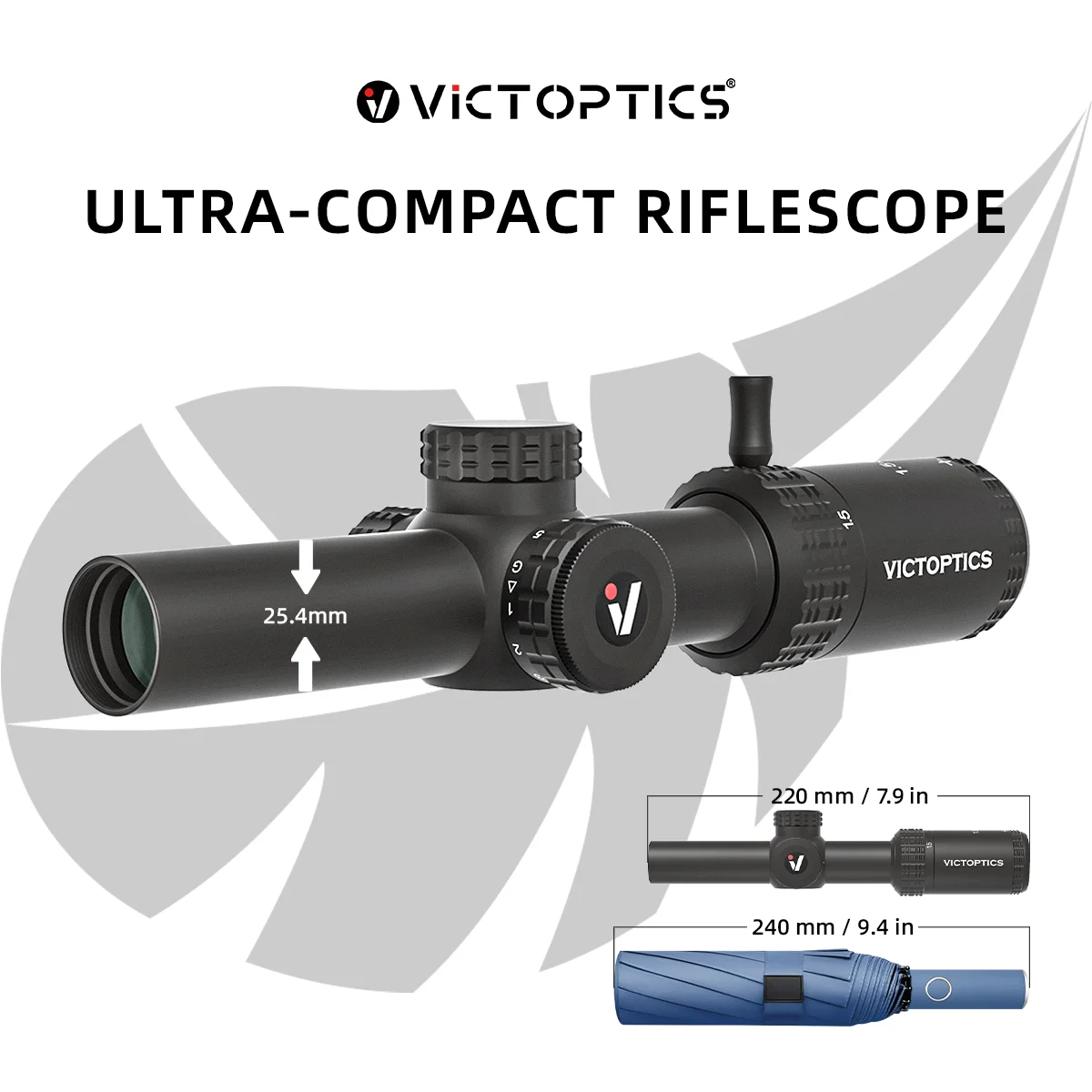 VictOptics SOI 1.5-5x20 SFP LPVO Riflescope 1 inch Lightweight compact FMC Lens 5 R & G Illuminated For Hunting CQB Airsoft