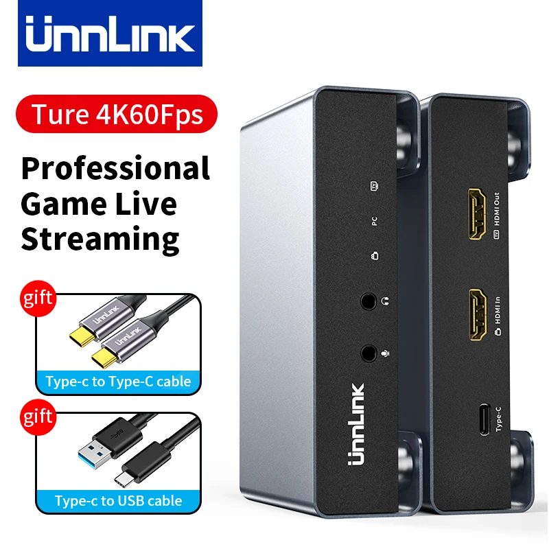 Scheda Di Acquisizione Video Di Gioco Unnlink 2K 144Fps Registrazione Live Streaming 4K 60Fps Per Switch Xbox Ps5/4