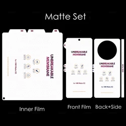 Clear HD Soft Frosted Screen Protector - Inner & Outer Full Coverage Hydrogel Film - Huawei Mate X3 (Matte Set (4 in 1))